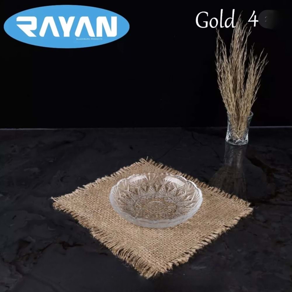 Rayan Gold 4 Kristal 6 Lı Tabak (12 Paket)