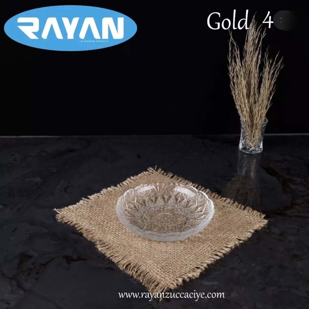 Rayan Gold 4 Kristal 6 Lı Tabak (12 Paket)