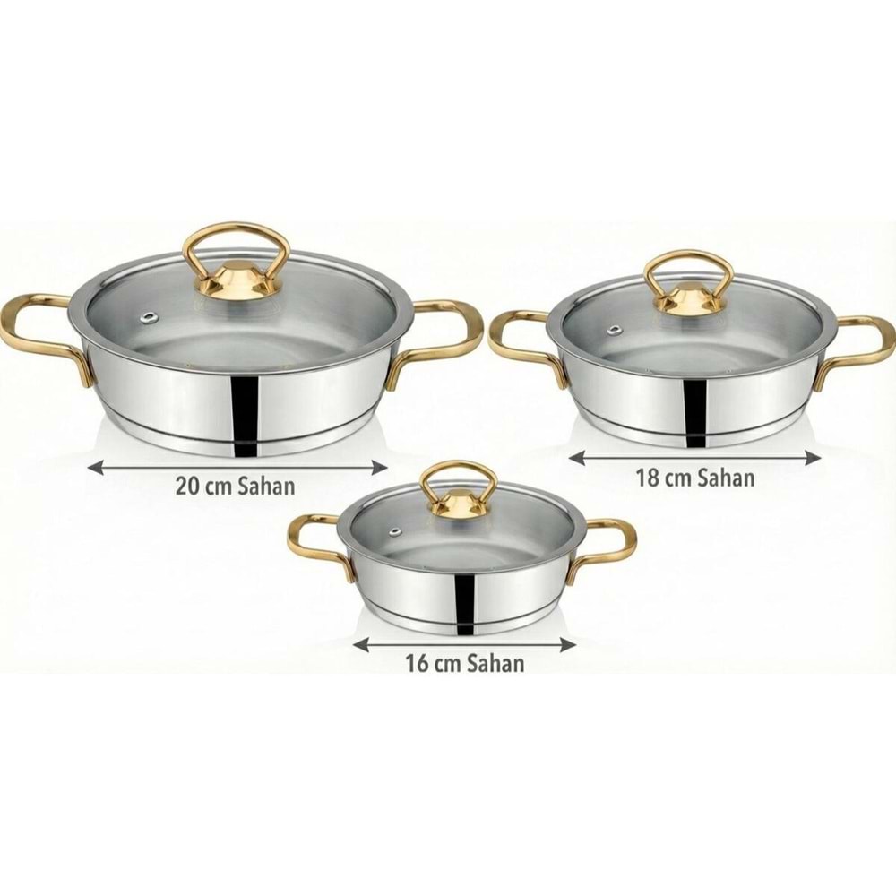 Özlife 521 Ada 3 Lü Omlet Seti Sade Gold (4 Adet)