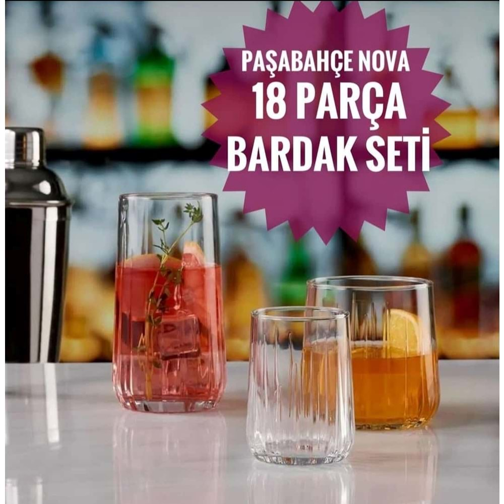 Paşabahçe 96961 Nova 18 Prç Bardak Seti (2 Paket)