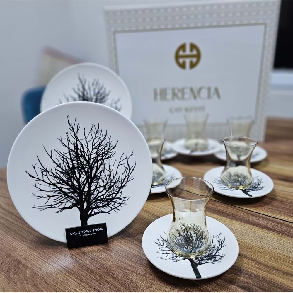 Herencıa 18 Parça Büyük Pastalı Çay Seti (4 Paket)