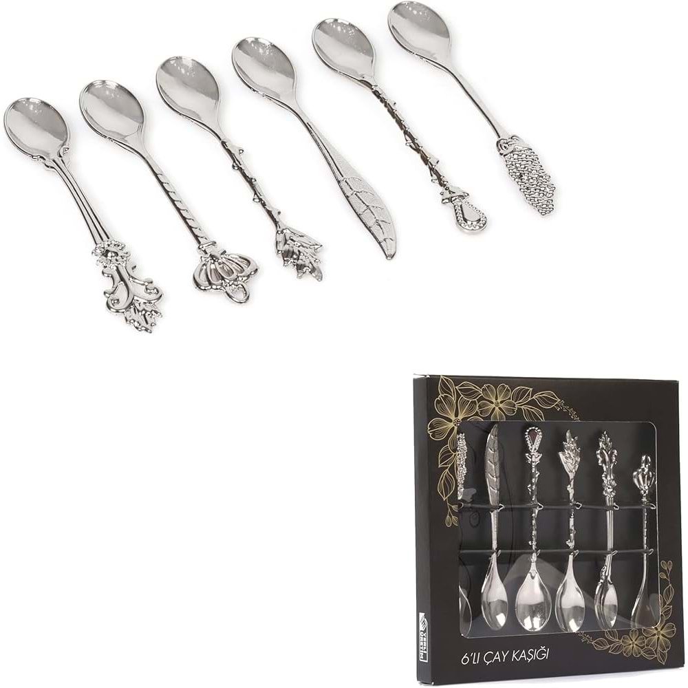 Akmetal Motifli 6 Lı Kaşık (110 Paket)
