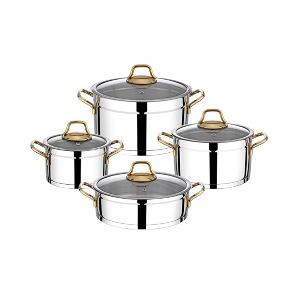 Vivaldi Rosso 8 Parça Tencere Seti Gold