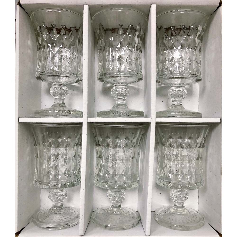 Herencıa Yasemin 6 Lı Ayaklı Kahve Yanı Bardak Şeffaf (6 Paket)