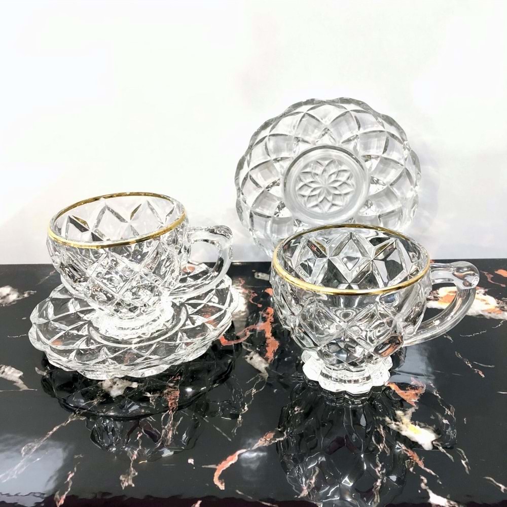 Herencıa Ahu 2 Li Nescafe Fincanı Yaldızlı (9 Paket)