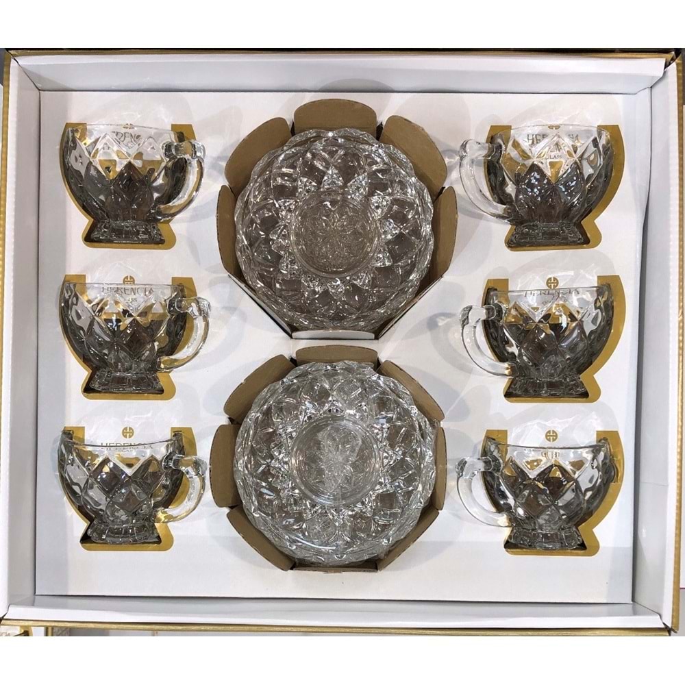Herencıa 12 Parça Ahu Fincan Seti Sade (8 Paket)