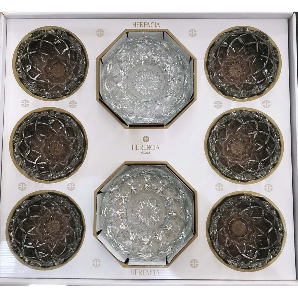 Herencıa Orkide 12 Prç Kristal Kase Çerez Seti Sade (4 Paket)