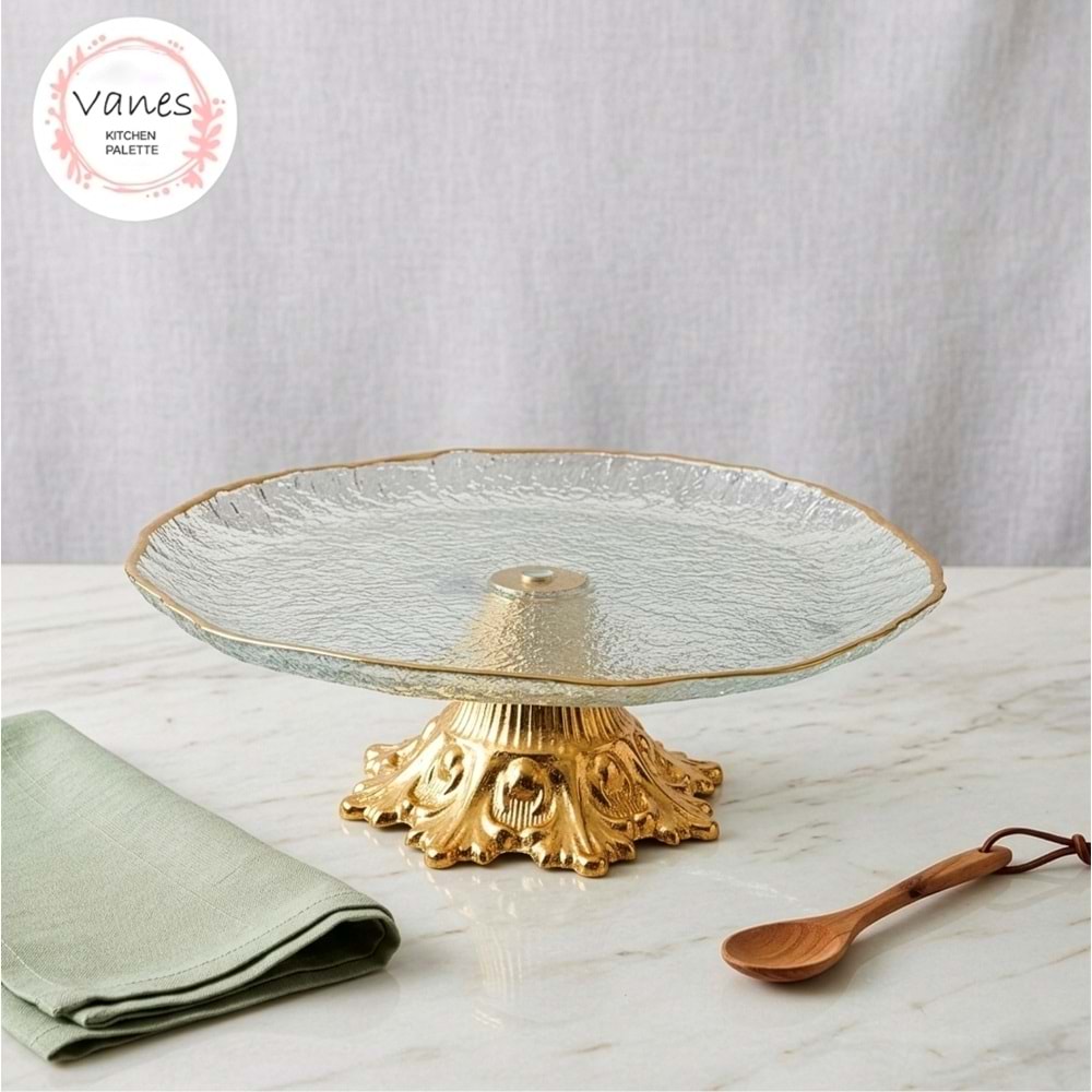 Vanes Frosted 28 Cm Çiçek Ayaklı Sunumluk Yaldızlı (8 Paket)