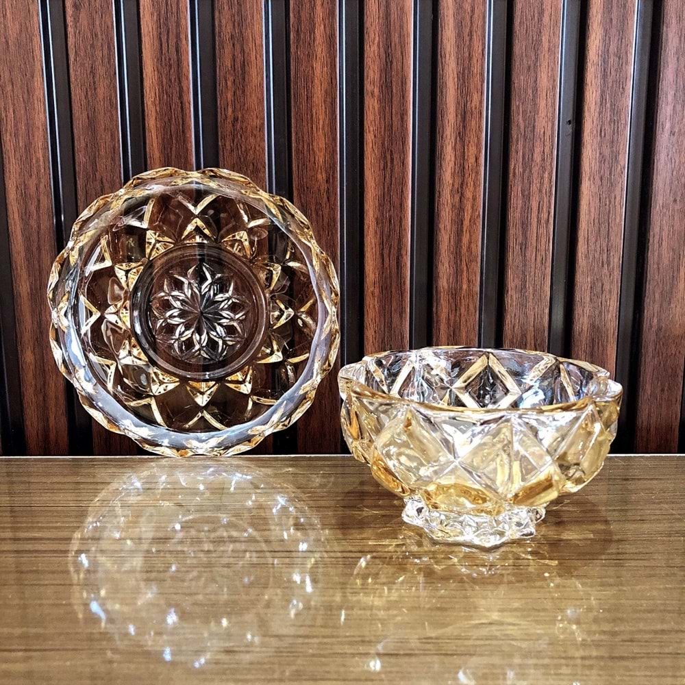 Herencıa Orkide 12 Prç Kristal Kase Çerez Seti Lüster (4 Paket)