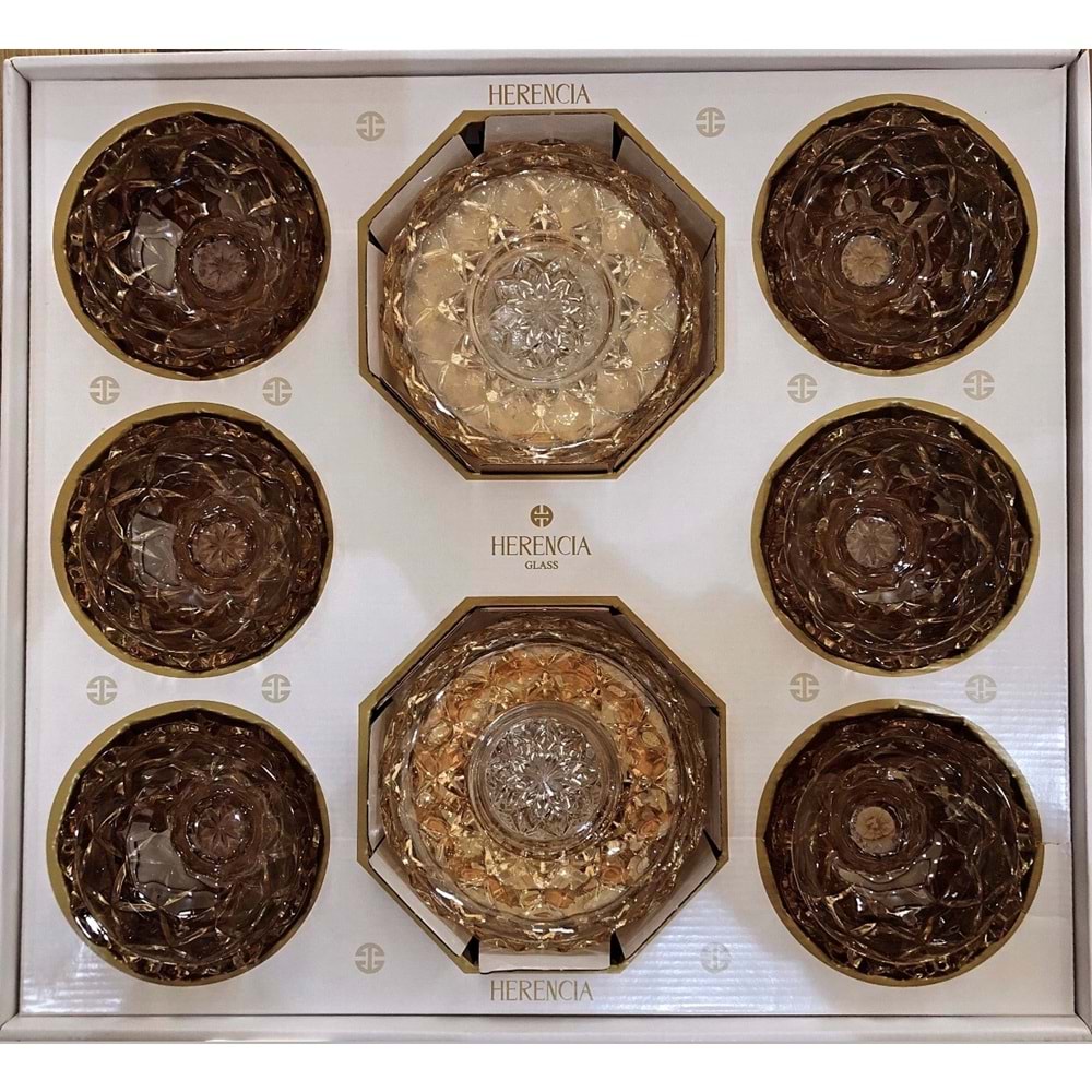 Herencıa Orkide 12 Prç Kristal Kase Çerez Seti Lüster (4 Paket)