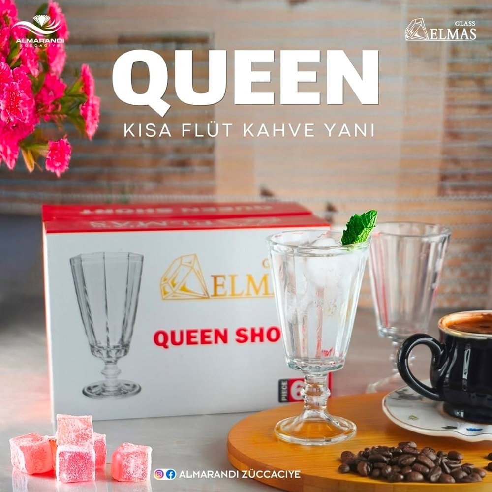 Elmas Queen Ayaklı Kahve Yanı Bardak (12 Paket)