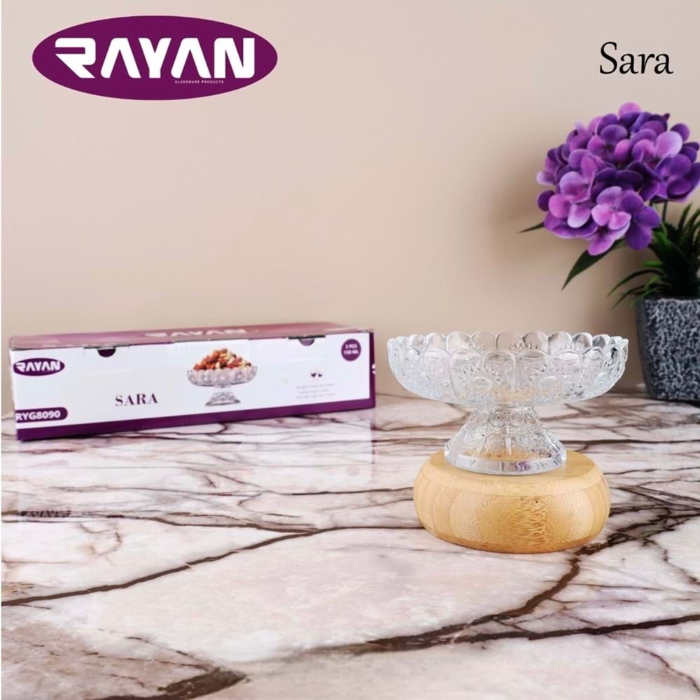 Rayan Sara 3 Lü Ayaklı Sunumluk (12 Paket)