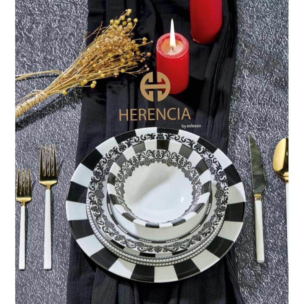 Herencıa 24 Prç Seramik Dijital Baskı Yemek Seti