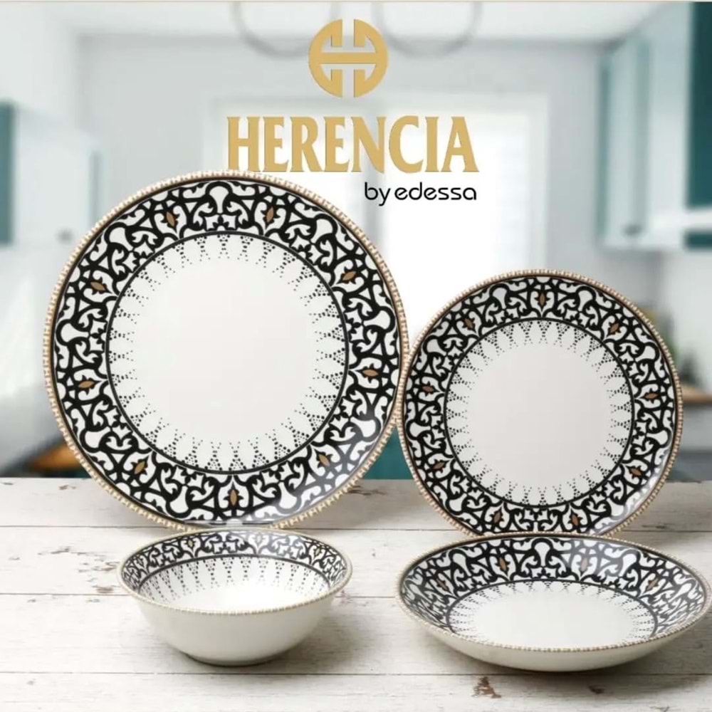 Herencıa 24 Prç Seramik Dijital Baskı Yemek Seti