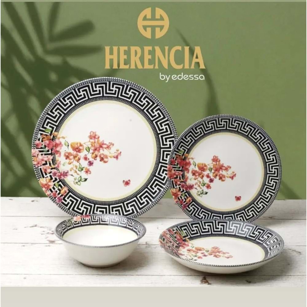 Herencıa 24 Prç Seramik Dijital Baskı Yemek Seti