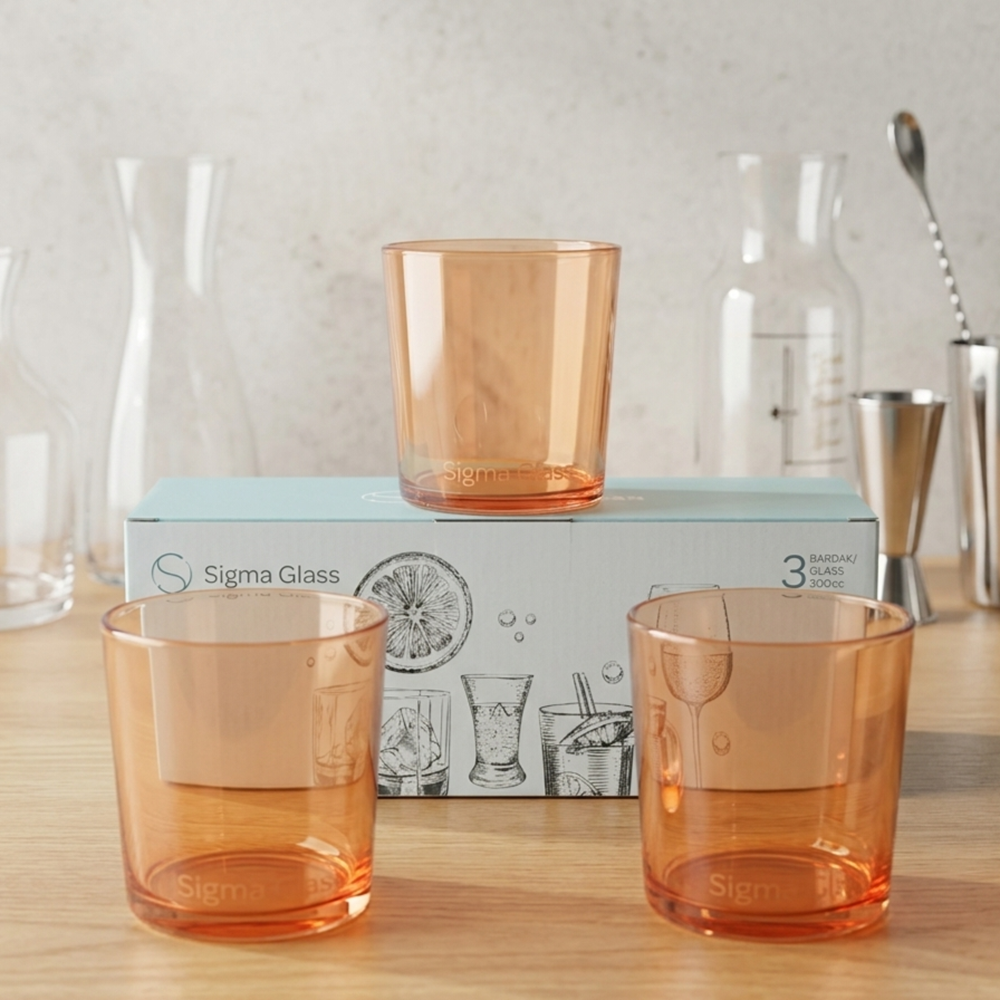 Sigma 41536 3 Lü Renkli Meşrubat Bardak (6 Paket)