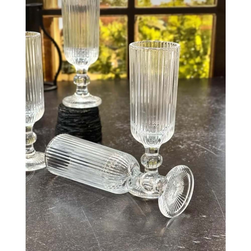 Herencıa Deniz 6 Lı Flüt Kahve Yanı Bardak (4 Paket)