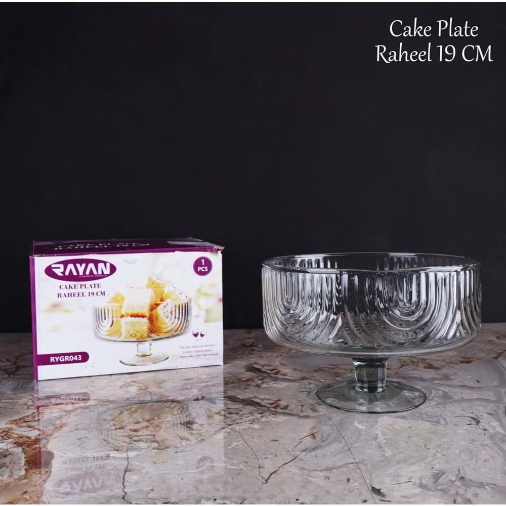 Rayan Cake Plate Raheel 19 Cm Ayaklı Meyvelik (6 Paket)