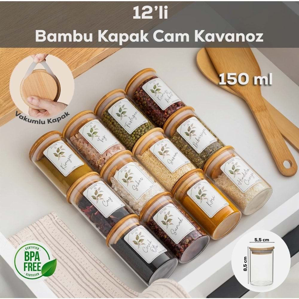 Porsima 3179 Cam Kavanoz 12 Prç (6 Paket)