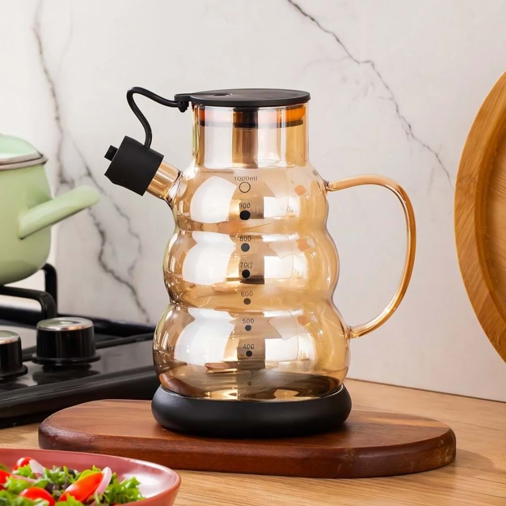 Cooker 3617-1 Siyah Cam Yağlık (Kutu)