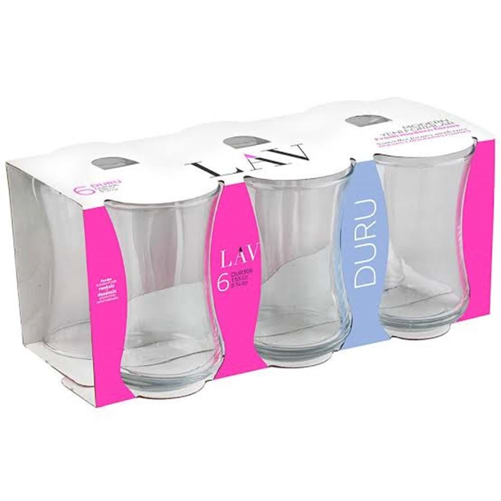 Lav Dur306E 6 Lı Çay Bardak (8 Paket)