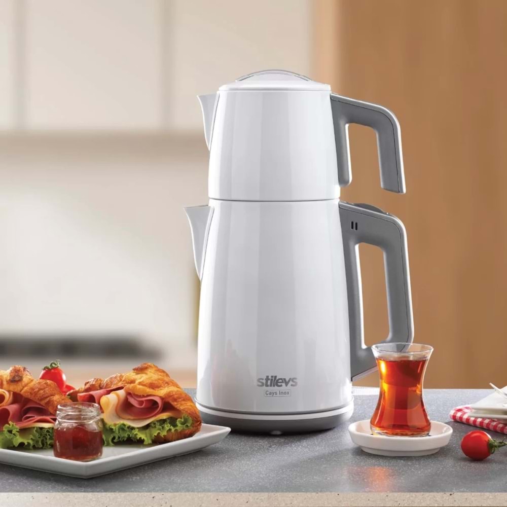 Stilevs Çays Inox Çelik Çay Makinesi Beyaz (3 Adet)