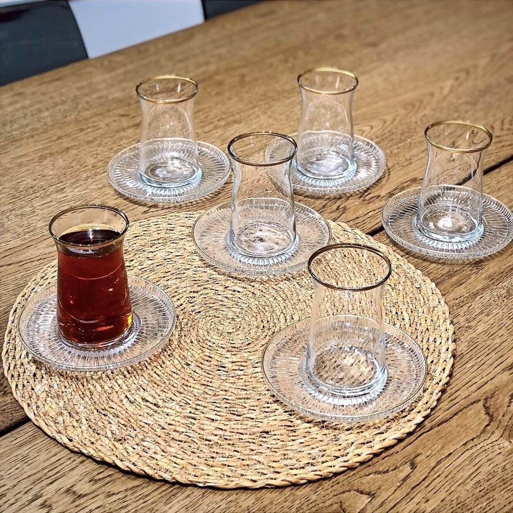 Vanes V327 12 Parça Majestic Çay Seti Ağız Yaldız (6 Paket)