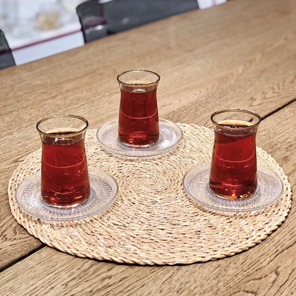 Vanes V327 12 Parça Majestic Çay Seti Ağız Yaldız (6 Paket)