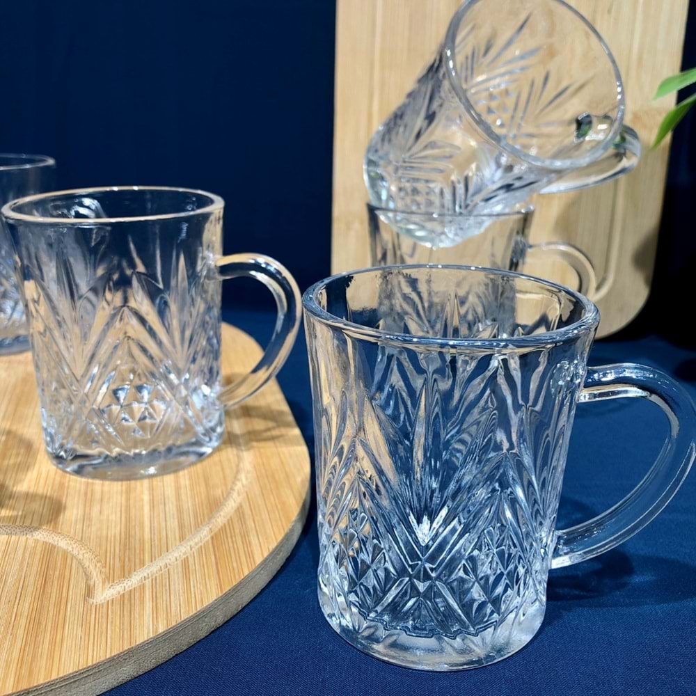 Galaxy Glass Pascal 6 Lı Kulplu Bardak (8 Paket)