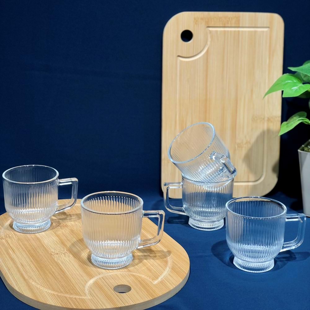 Herencıa Lilyum 6 Lı Kulplu Bardak (8 Paket)