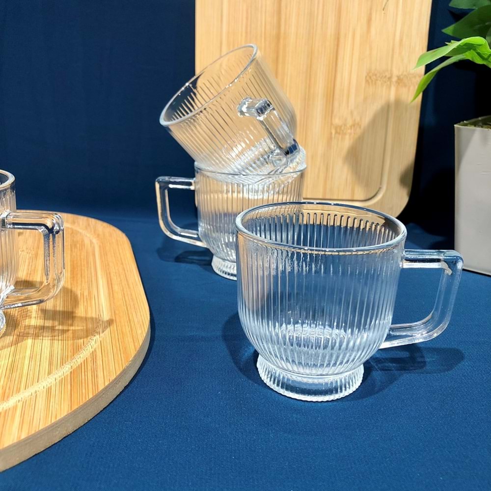 Herencıa Lilyum 6 Lı Kulplu Bardak (8 Paket)