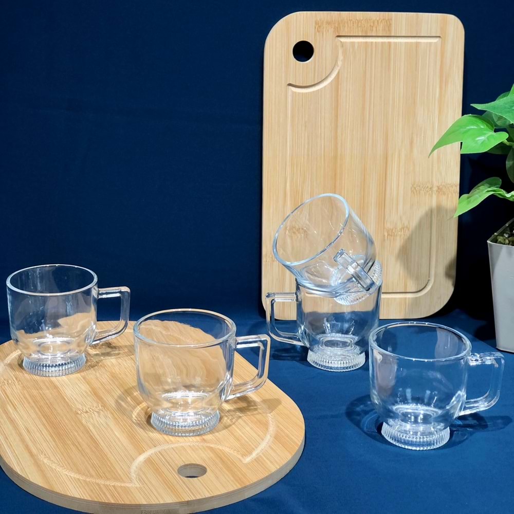 Herencıa Lilyum 6 Lı Kulplu Bardak (8 Paket)
