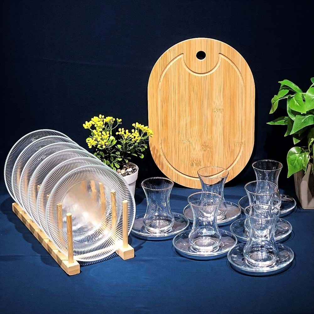 Vanes 303 18 Parça Sensu Çay Seti Şeffaf (4 Paket)