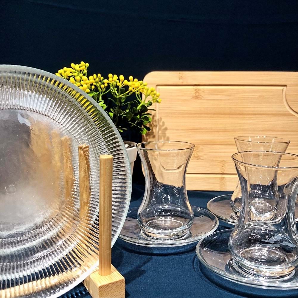 Vanes 303 18 Parça Sensu Çay Seti Şeffaf (4 Paket)