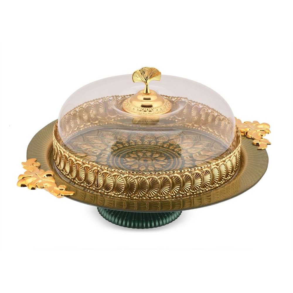 Mokka 33 Cm Kapaklı Ayaklı Kek Fanusu (6 Paket)