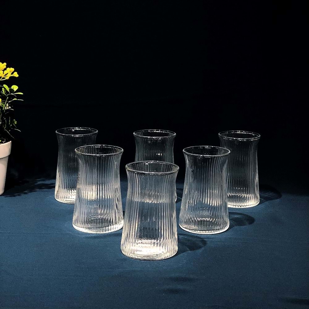 Elegance Melan Çay Bardak (12 Paket)