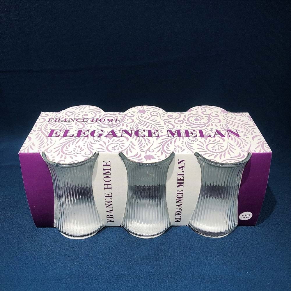 Elegance Melan Çay Bardak (12 Paket)