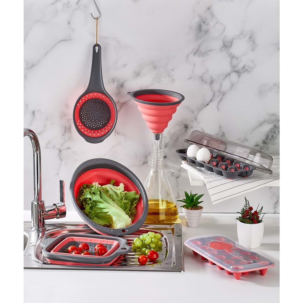 Qlux L-00570 Katlanabilir Yuvarlak Süzgeç (40 Adet)