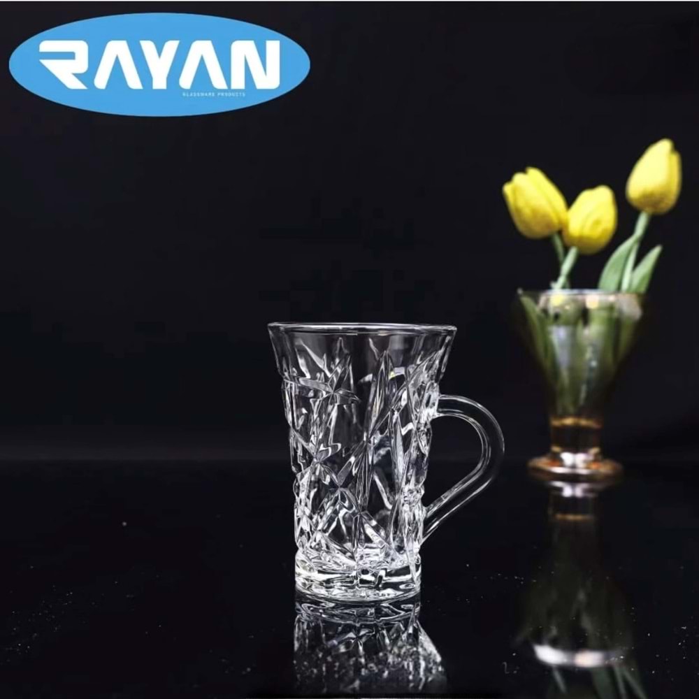 Rayan Fiona 6 Lı Kulplu Çay Bardak (8 Paket)