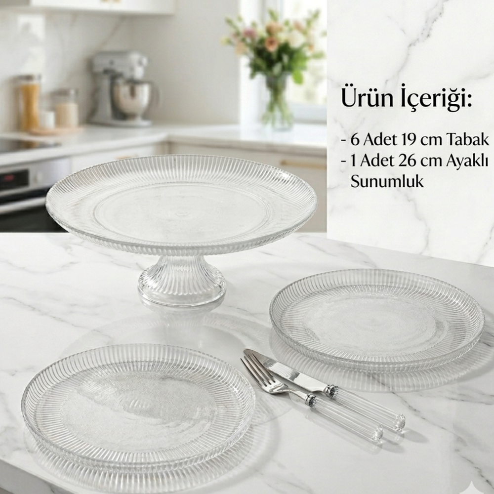 Vanes Kavala 26+19 Cm 7 Parça Pasta Seti (4 Paket)