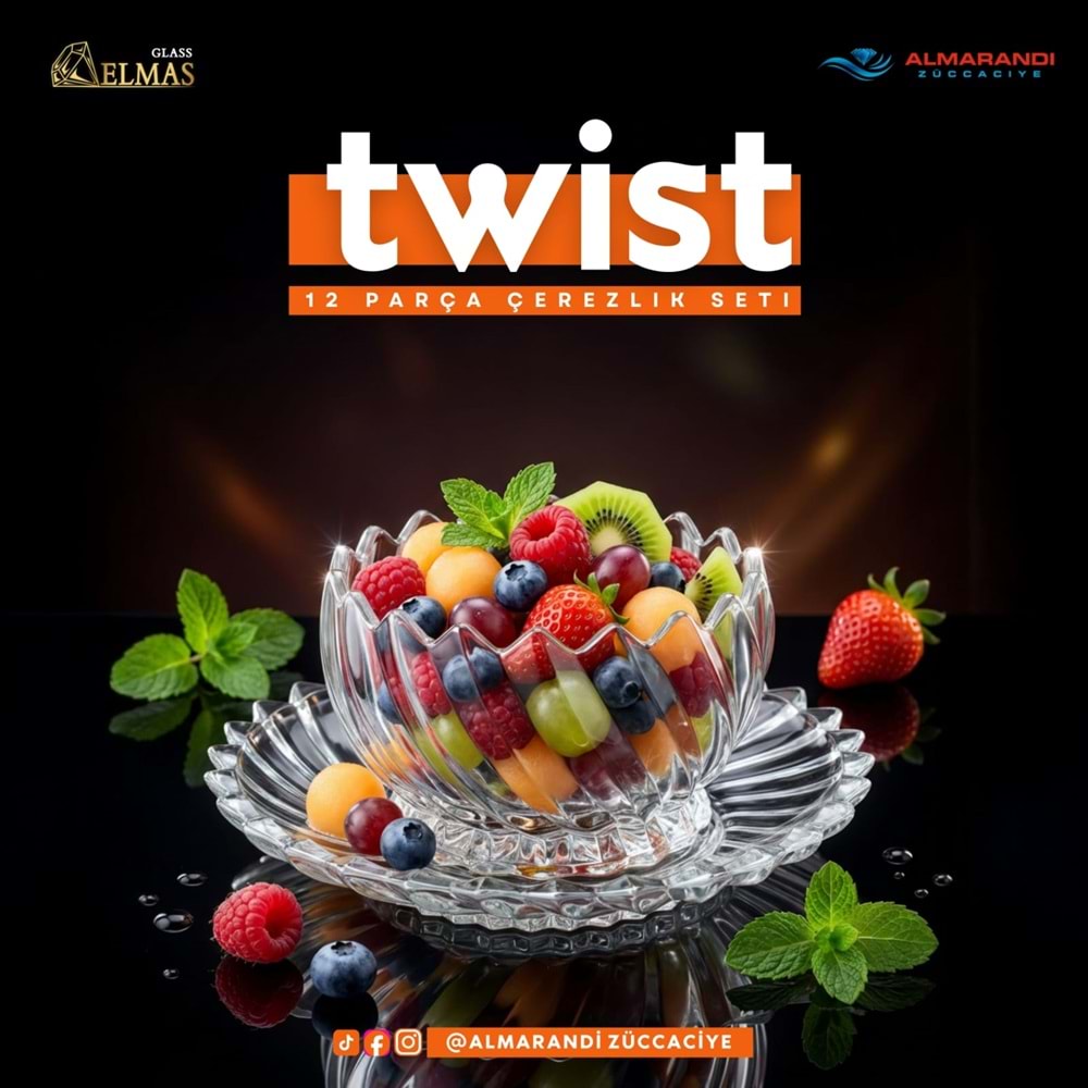 Elmas Twist 12 Parça Çerez Seti (3 Paket)