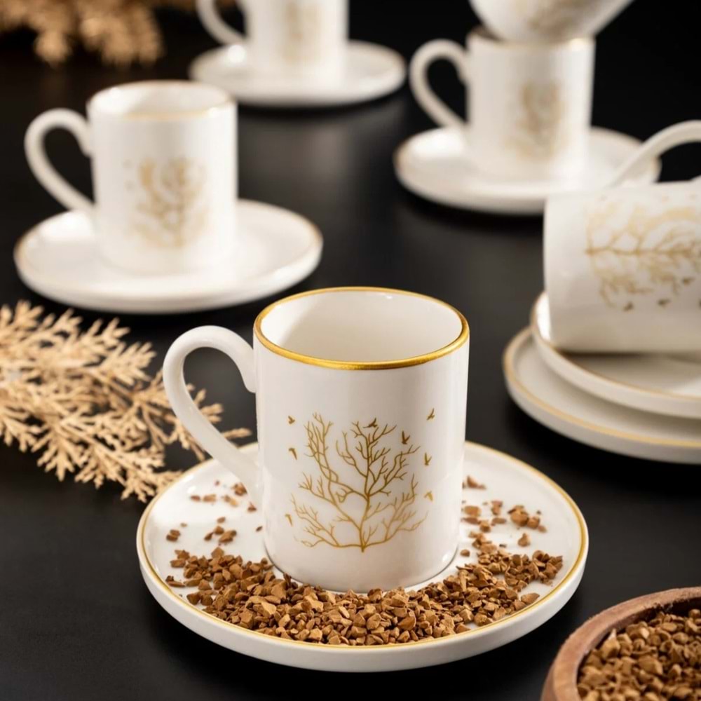 Mest 12 Prç Desenli Kahve fincanı