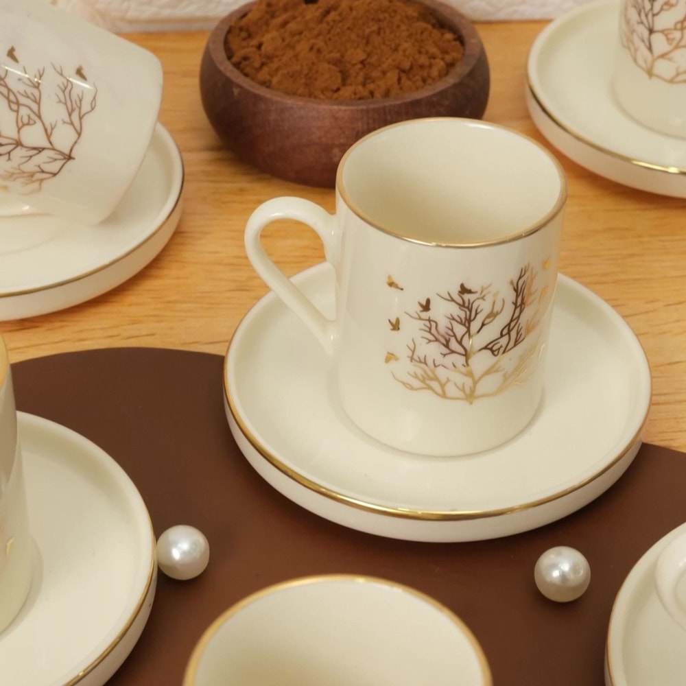 Mest 12 Prç Desenli Kahve fincanı