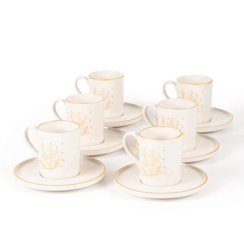 Mest 12 Prç Desenli Kahve fincanı