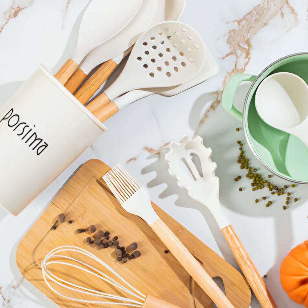 Porsima Standlı 11 Prç Silikon Servis Seti (24 Paket)