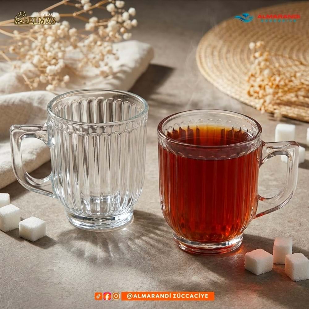Elmas Tamara Kulplu Bardak (8 Paket)