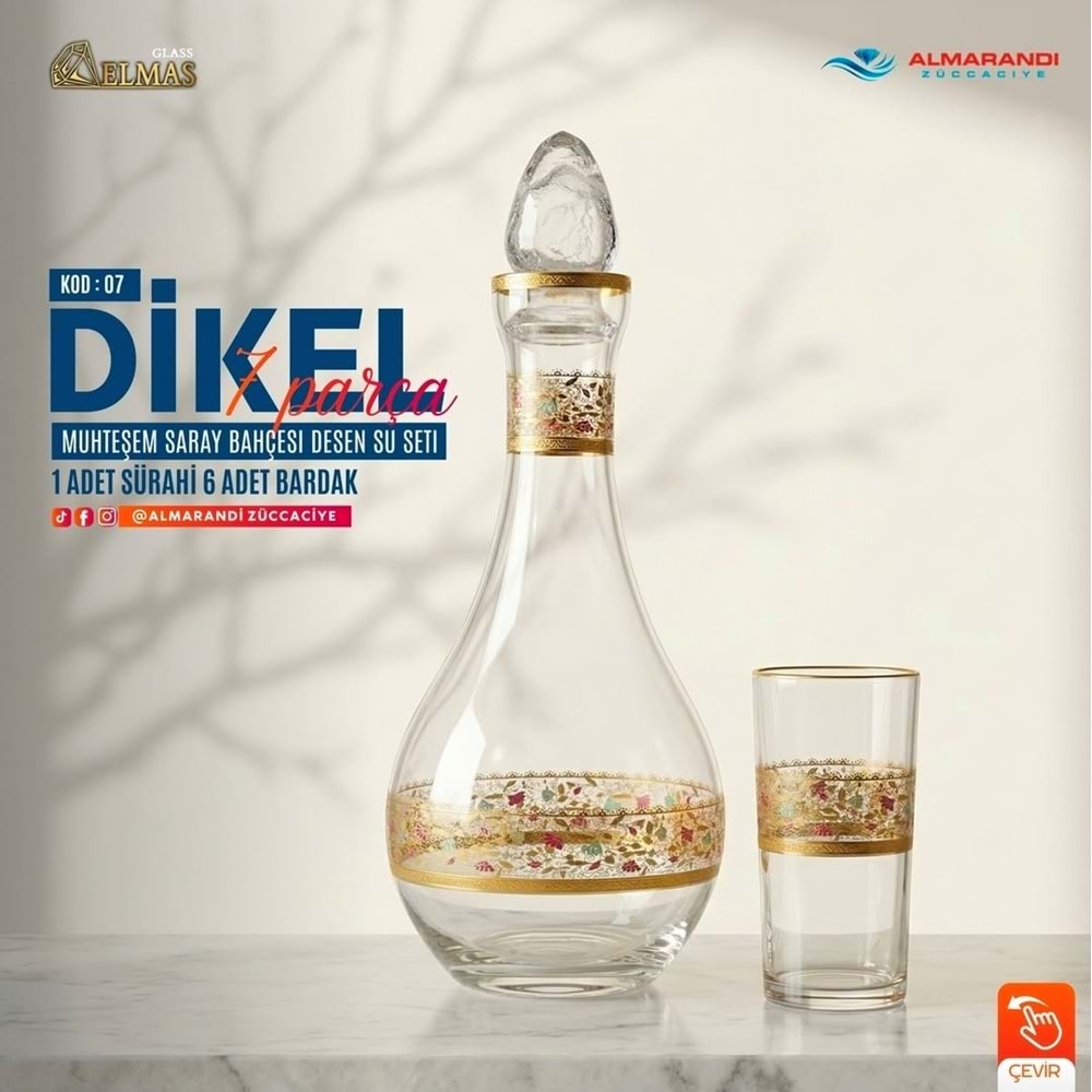 Elmas 7 Prç İşlemeli Su Takımı (4 Paket)