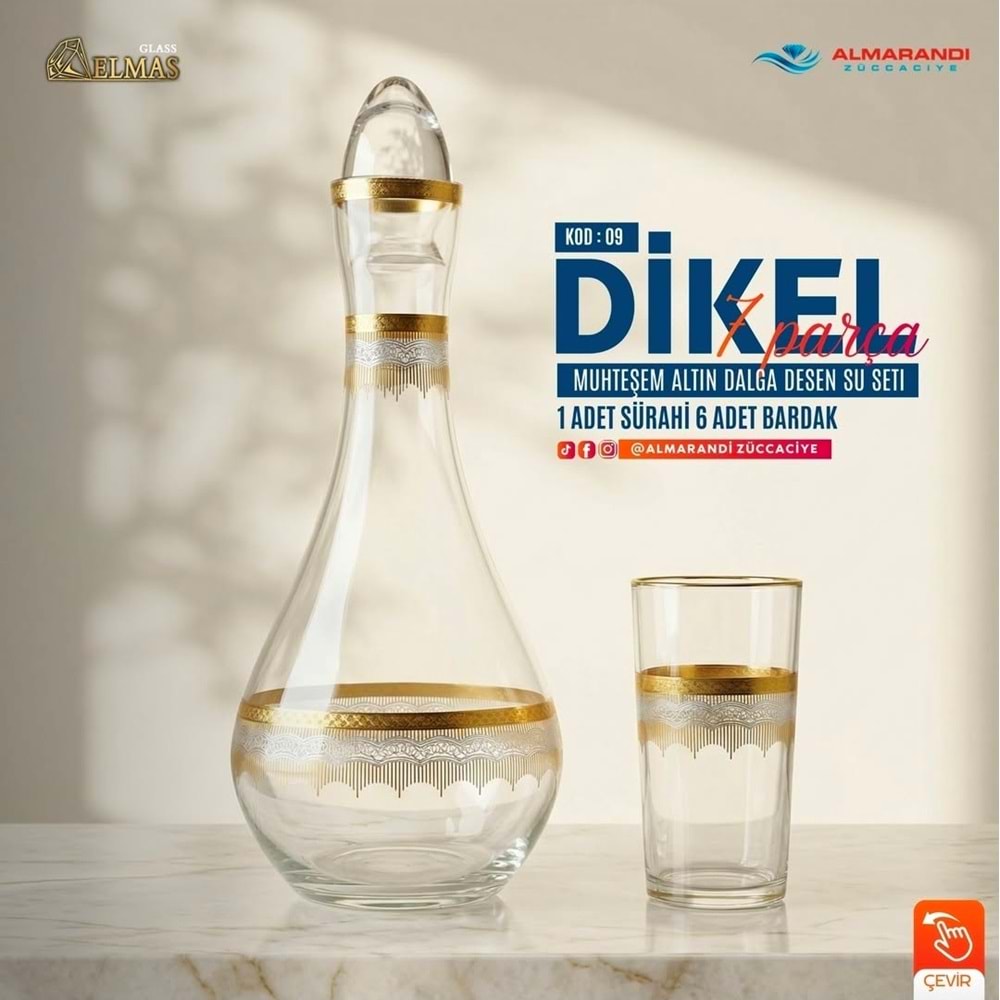 Elmas 7 Prç İşlemeli Su Takımı (4 Paket)