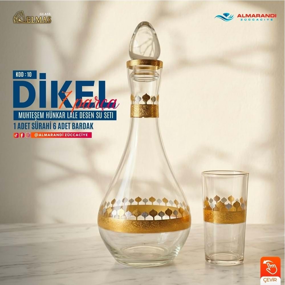 Elmas 7 Prç İşlemeli Su Takımı (4 Paket)