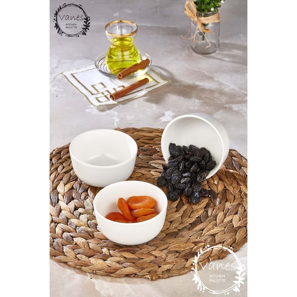 Vanes 3 Lü Porselen Çerezlik Kase (8 Paket)